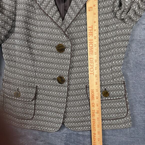 Talbots Tweed Blazer Jacket Women's Size 6 Brown Wool Blend Career Causal Stripe - Picture 11 of 12